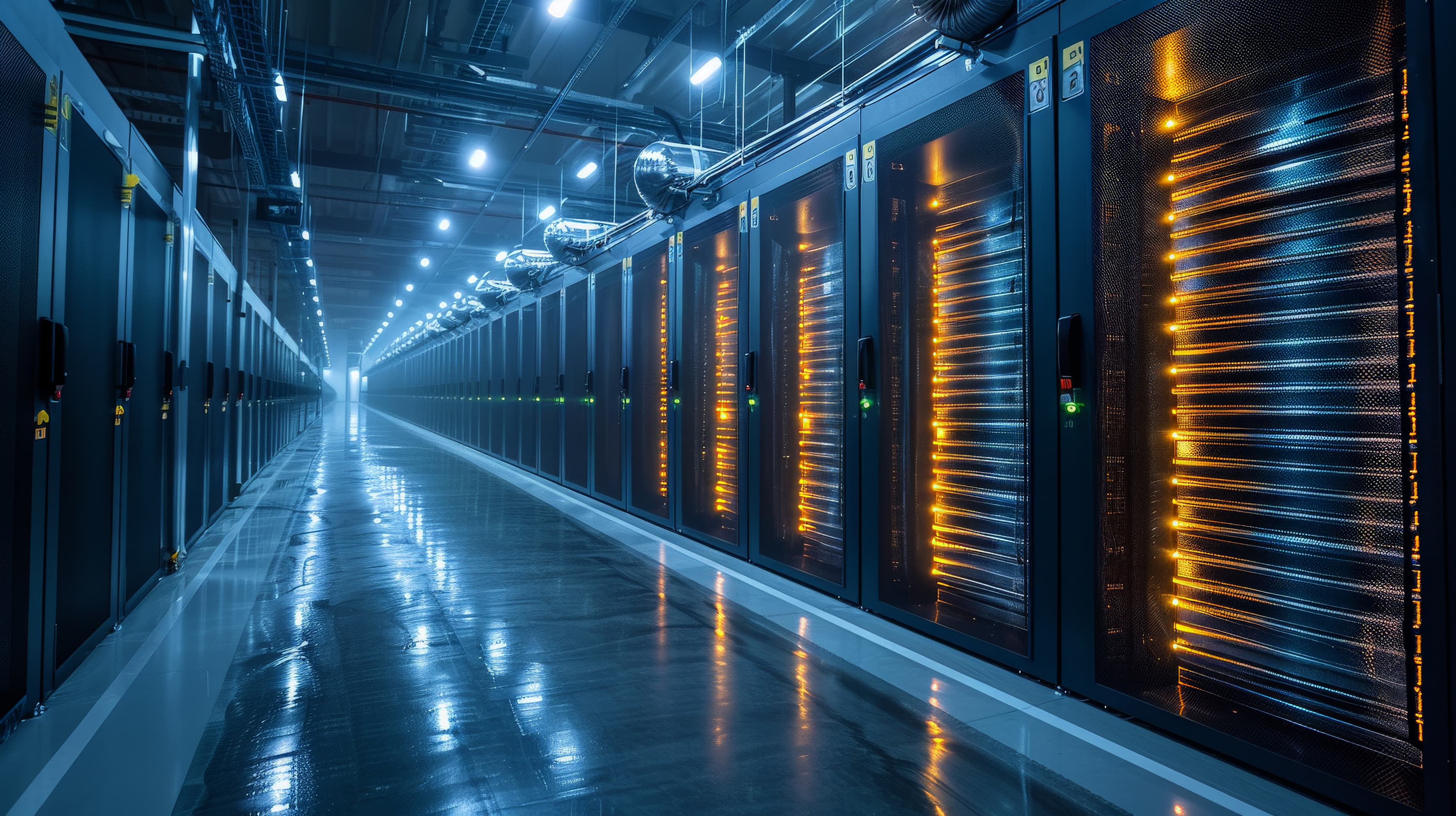 Data center rack aisle long